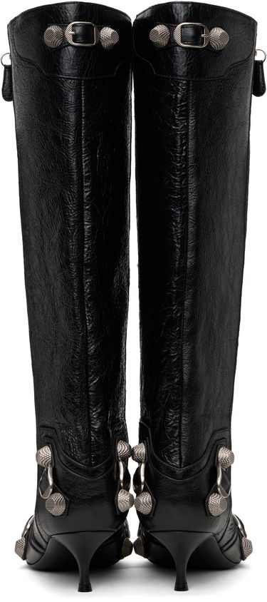 Sneakers og sko Balenciaga Cagole Wide Leather Boots With Buckle Sort | 802090 WAD4E, 1