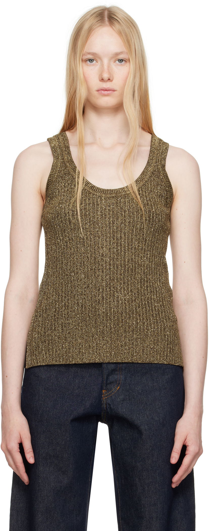 Tanktop Tom Ford Tom Ford Metallic Knit Tank Top Metalisk | TSK372-YAX876