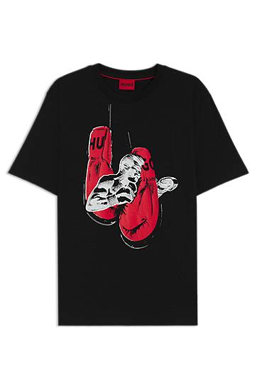 T-shirt BOSS Jersey T-Shirt with Boxing Graphic Sort | 50542560