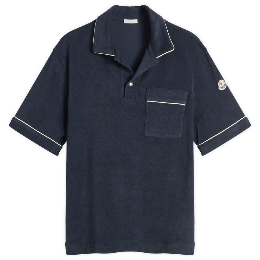 Polo skjorte Moncler Men's Cotton Terry Polo Shirt Mørkeblå | 8A000-22-89AVN-778