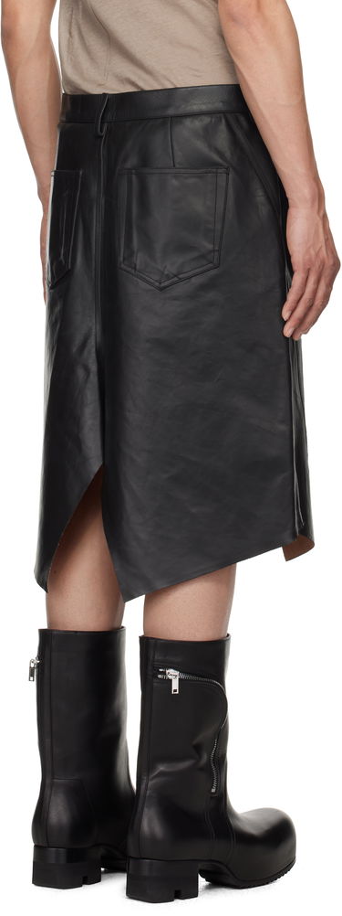 Nederdel Rick Owens Rick Owens Hollywood Leather Skirt Sort | RU01E5345 LTP, 2