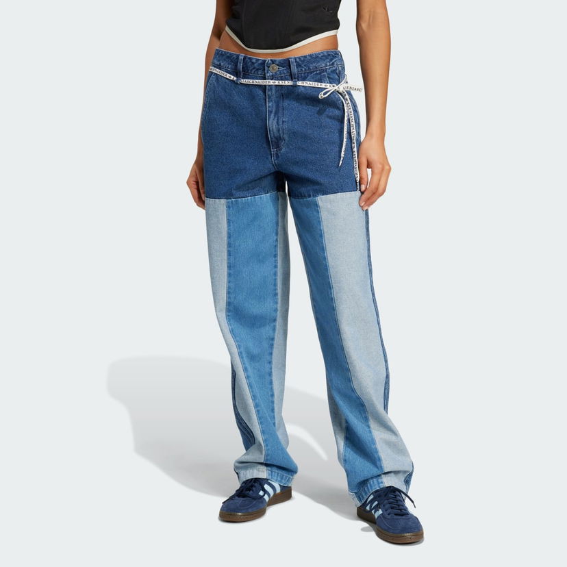 Jeans adidas Performance Kseniaschnaider Patchwork Straight Leg Blå | IW5663
