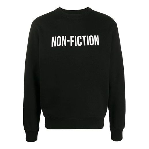 Sweater Off-White Non-Fiction Printing Pullover Sort | OMBA025E20FLE0071001