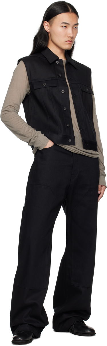 Vest Rick Owens Rick Owens DRKSHDW Hollywood SL Trucker Denim Vest Sort | DL01E6798 BLKJP, 3