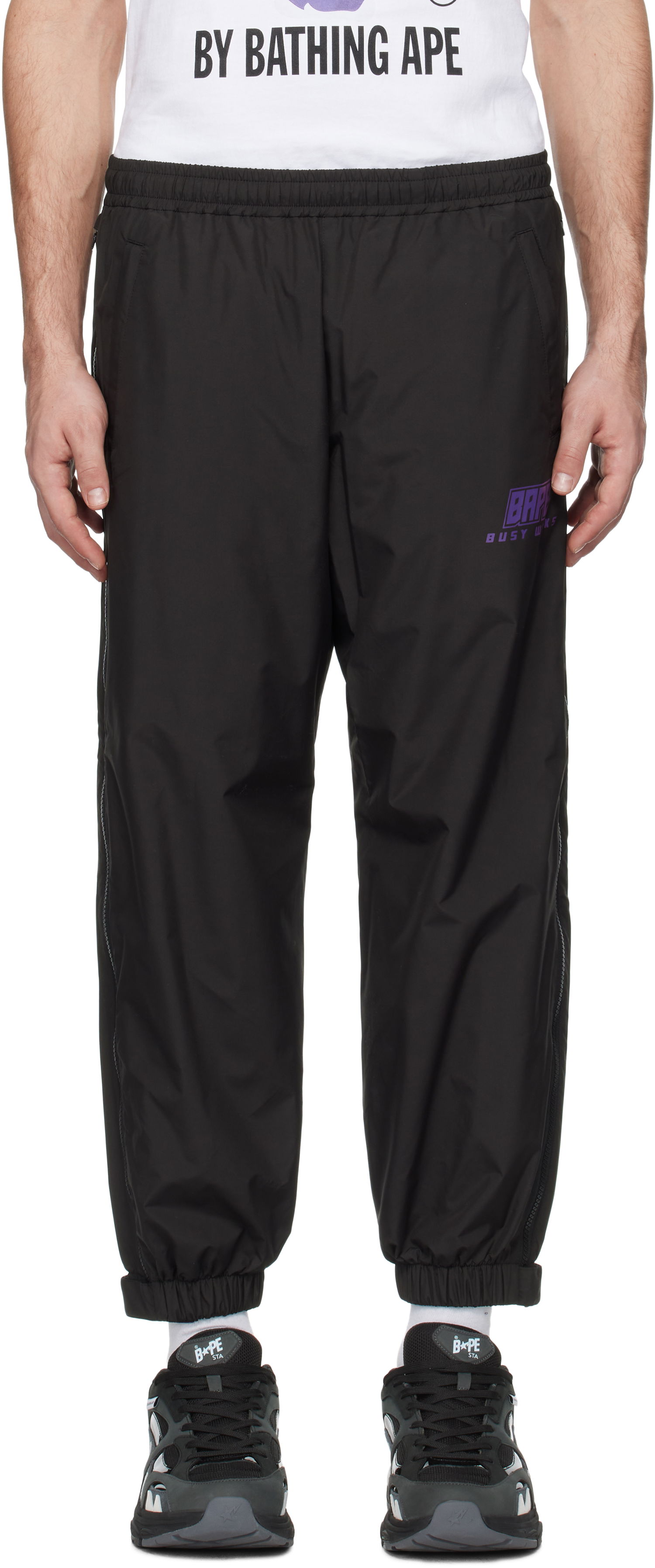 Joggingbukser BAPE Camo Deformation Track Pants Sort | 001PTK801002M, 0