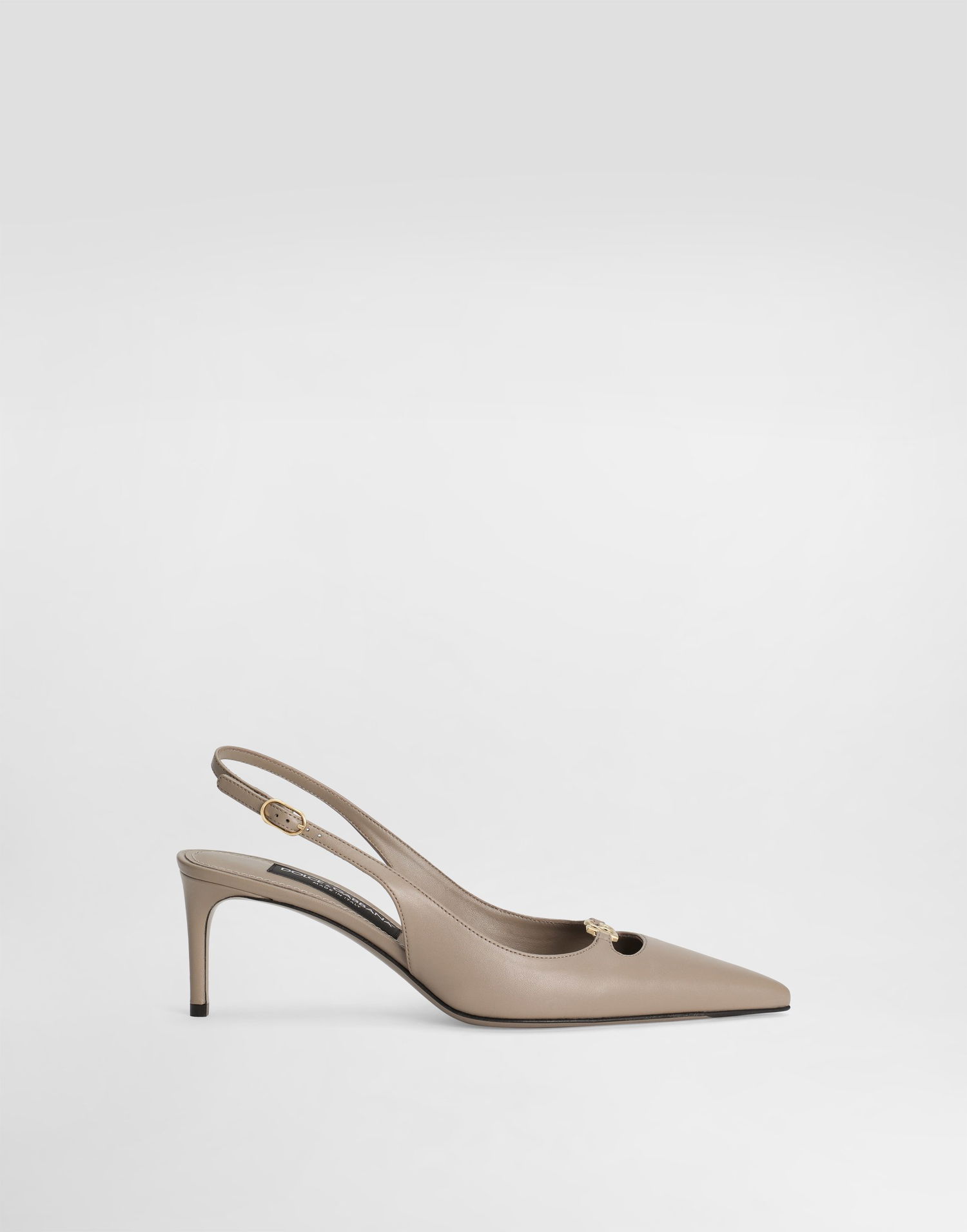 Tilbehør Dolce & Gabbana Dolce & Gabbana Silk-Effect Nappa Leather Slingbacks Beige | CG0796A19538I399, 0