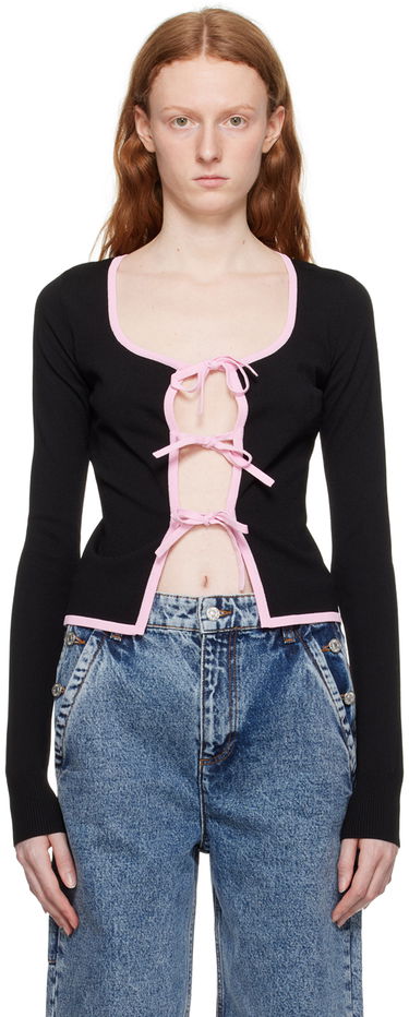 Sweater Moschino Moschino Jeans Self-Tie Cardigan Sort | 0915 8213, 0