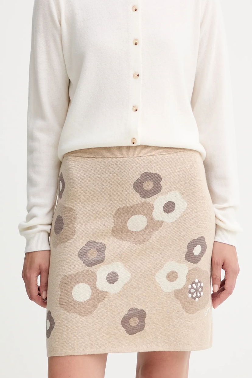 Nederdel KENZO Kenzo Mini A-Line Knit Skirt Beige | FF62JU6003CR