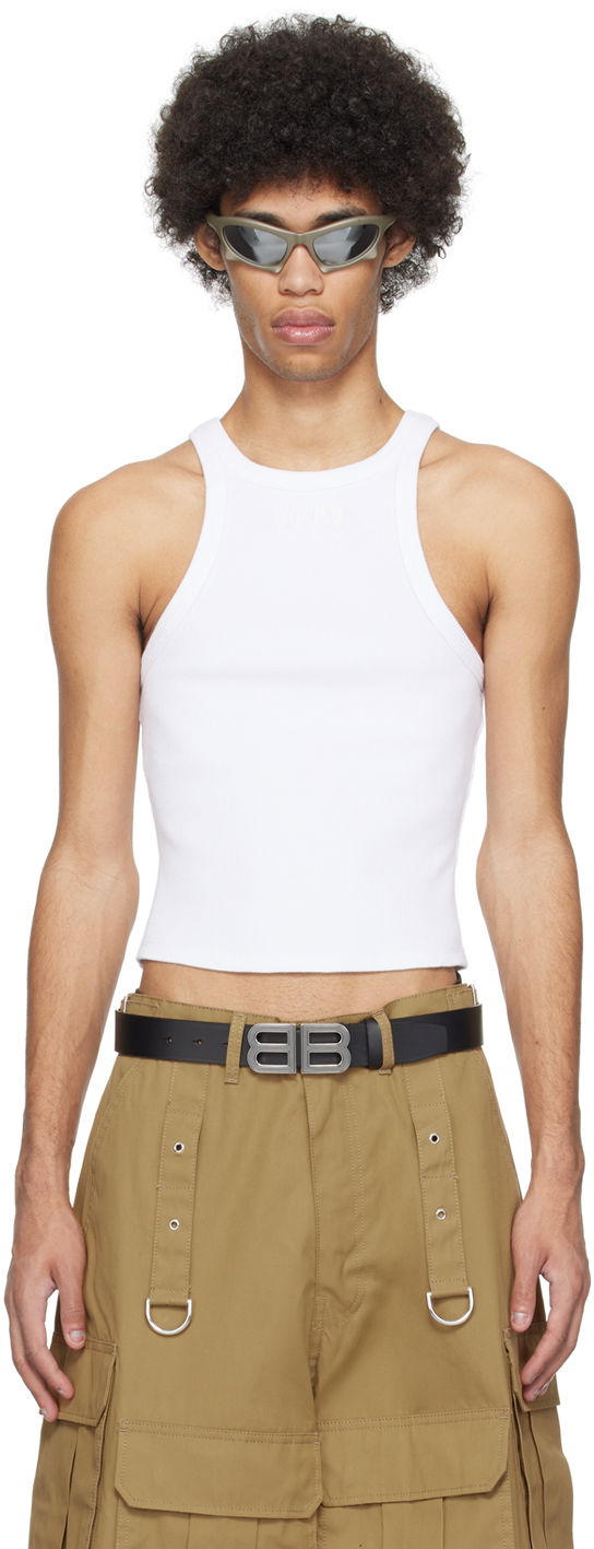 Tanktop VETEMENTS Embroidered Tank Top Hvid | UE64TO140W