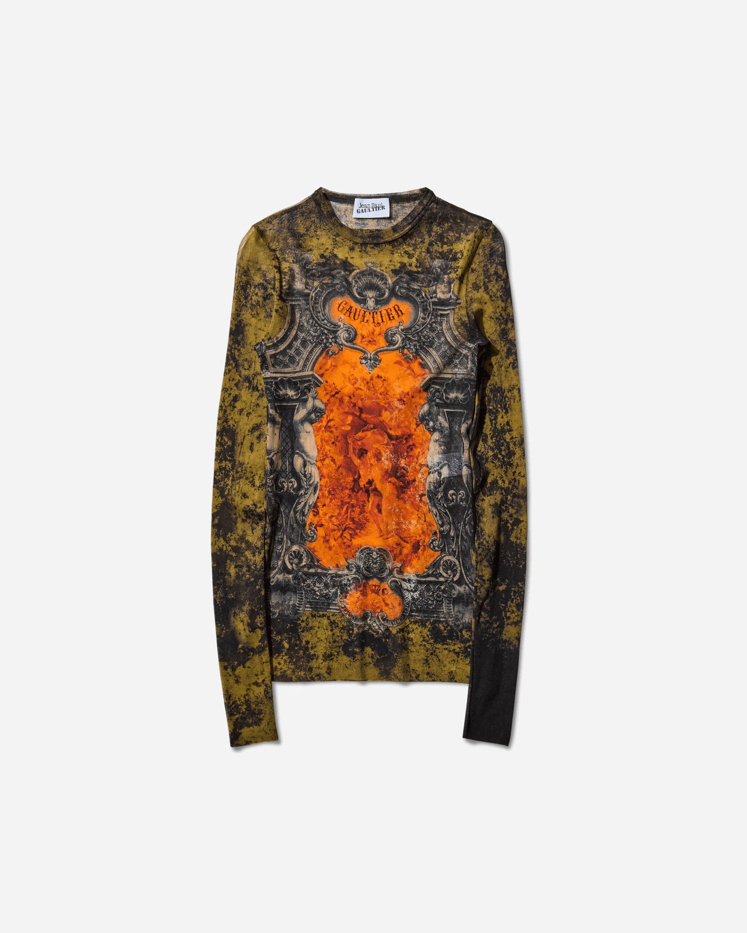 T-shirt Jean Paul Gaultier Medaillon Longsleeve Top Grøn | 2503WTO305M006 P004115, 1