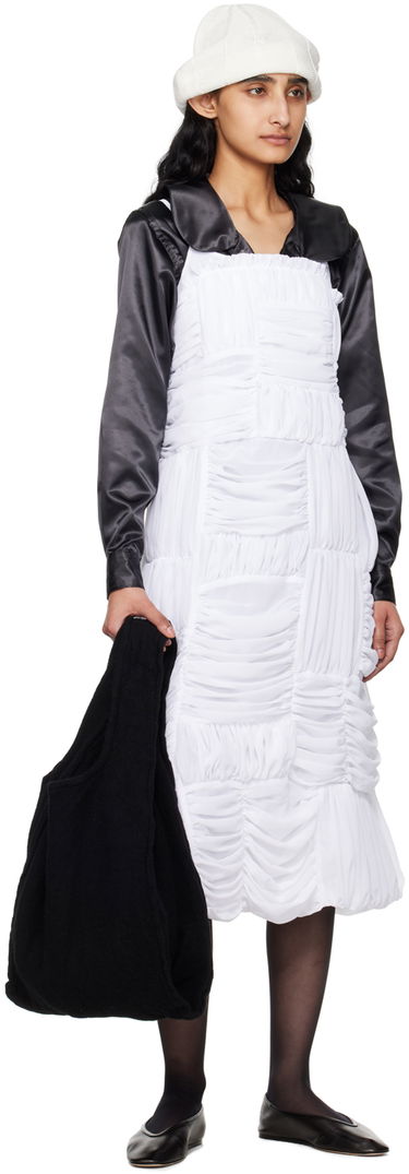 Kjole Comme des Garçons Comme des Garçons Gathered Midi Dress Hvid | RM-A007-051, 3