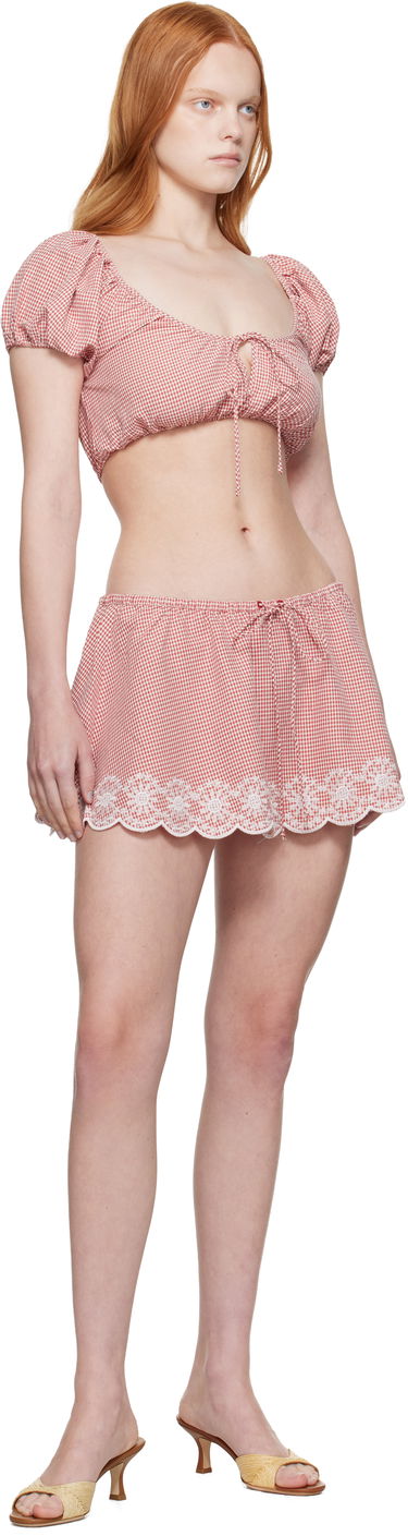 Nederdel GUIZIO Guizio Maelle Gingham Miniskirt Rød | P25304W153, 3