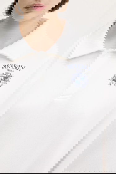 Polo skjorte Sporty & Rich Sporty & Rich BH Crest Soft Polo Sweatshirt Hvid | ST086626256WH01, 3