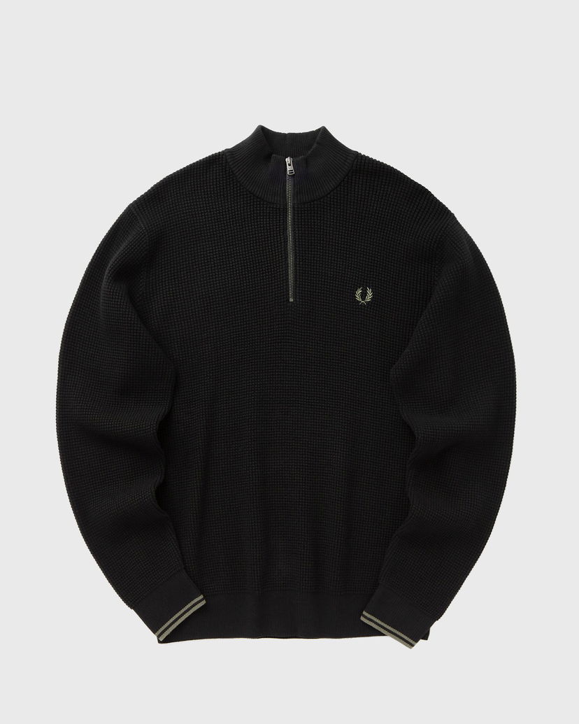Sweater Fred Perry Waffle Stitch Half Zip Jumper Sort | K8557-102
