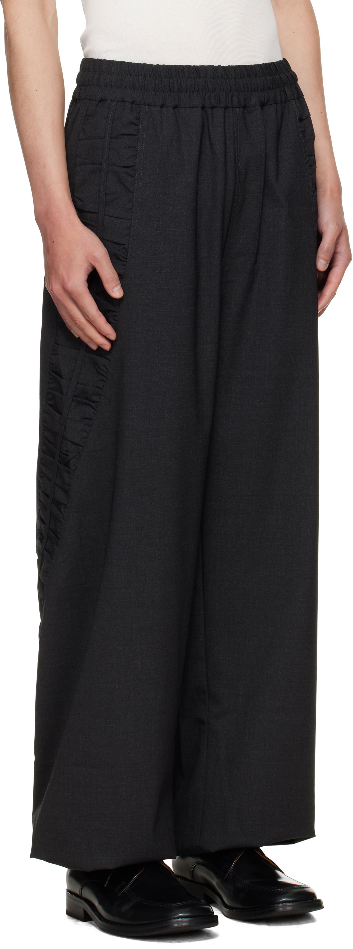 Bukser sage NATION SAGE NATION Fossil Trousers Sort | S054 FOSSIL TROUSER TROPICAL W, 1