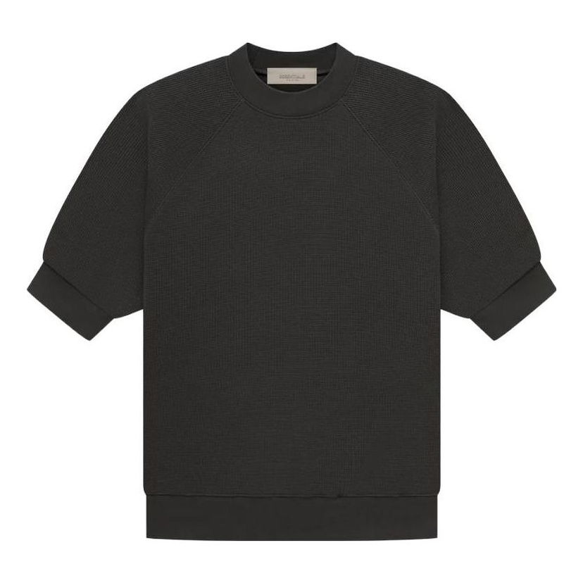 Sweater Fear of God Essentials Waffle Sweatshirt Sort | FOG-SS23-050