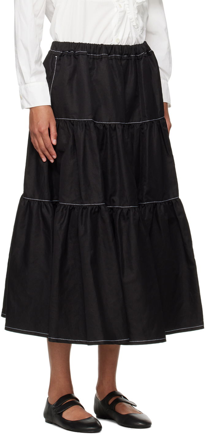 Nederdel Comme des Garçons Comme Des Garçons Tiered Midi Skirt Sort | TM-S026-051, 1