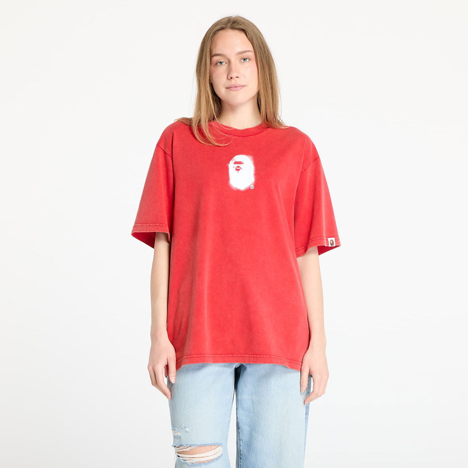 T-shirt BAPE A BATHING APE Pigment Print Ape Head Relaxed Fit T-Shirt Rød | 001CSL301307MRED, 0
