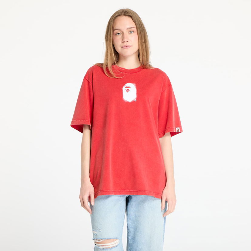 T-shirt BAPE A BATHING APE Pigment Print Ape Head Relaxed Fit T-Shirt Rød | 001CSL301307MRED