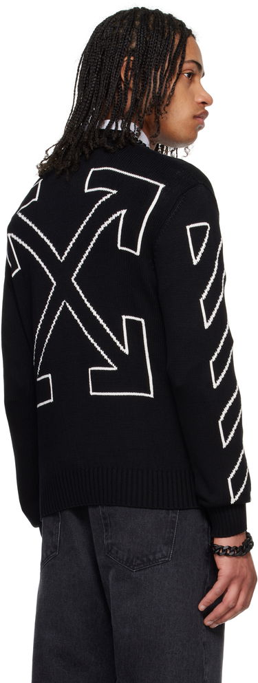 Sweater Off-White Off-White Diagonal Outline Knit Sweater Sort | OMHE087C99KNI0021061, 2