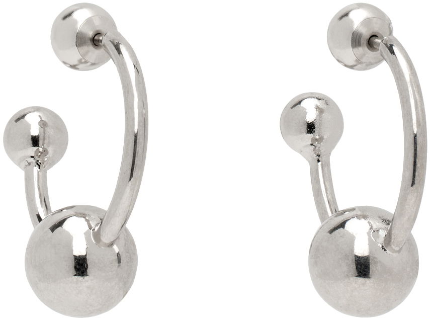 Øreringe Jean Paul Gaultier Jean Paul Gaultier Silver Ball Hoop Earrings Metalisk | 24/25-U-BO036-X053-91, 1