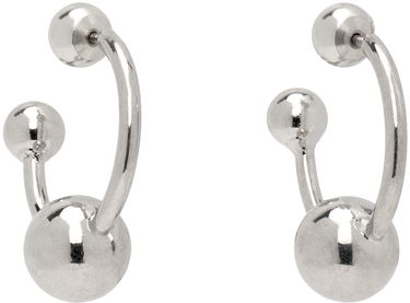 Øreringe Jean Paul Gaultier Jean Paul Gaultier Silver Ball Hoop Earrings Metalisk | 24/25-U-BO036-X053-91, 1