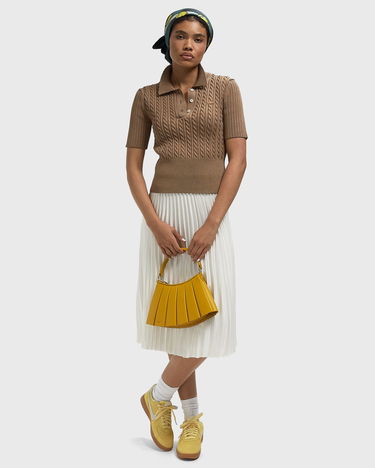 Skuldertaske Lacoste Lenglen Pleated Shoulder Bag Gul | NU5011DP-T07, 2