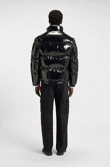 Puffer jakke BOSS Water-repellent Glossy Puffer Jacket Sort | 50549251, 1