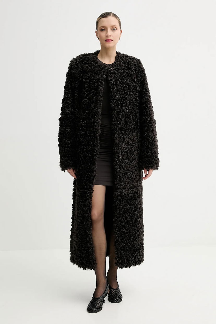 Frakker STAND STUDIO Stand Studio Renata Long Curly Coat Sort | 66551.9396