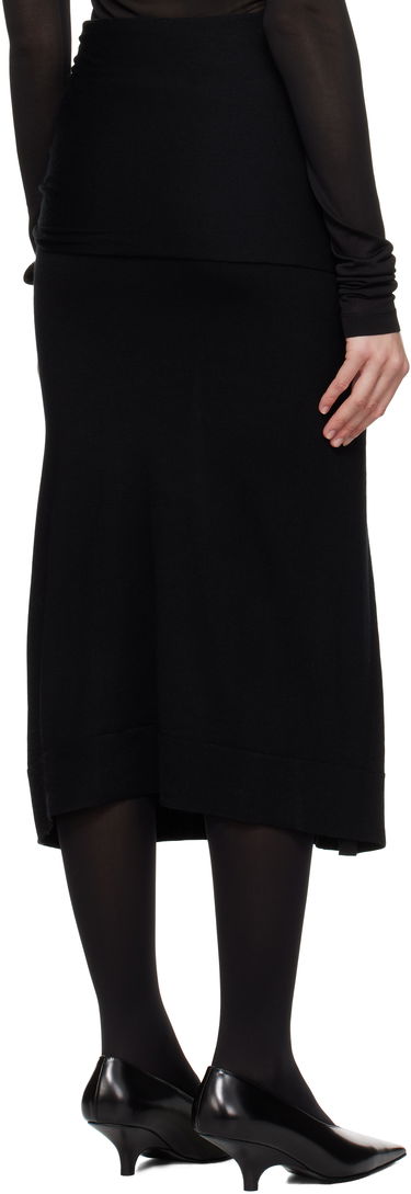 Nederdel TOTEME Draped Midi Knit Skirt Sort | 244-WRT0398-YA0087, 2