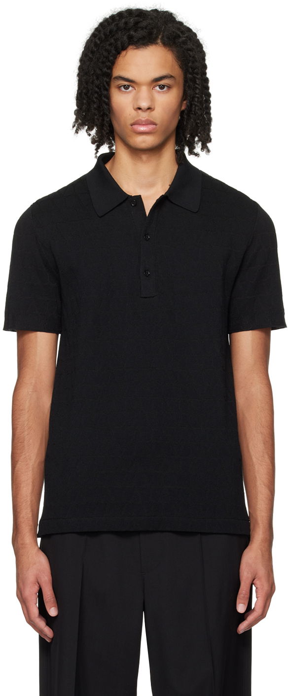 Polo skjorte Valentino Toile Iconographe Polo Shirt Sort | 4V3KP02G9W5, 0