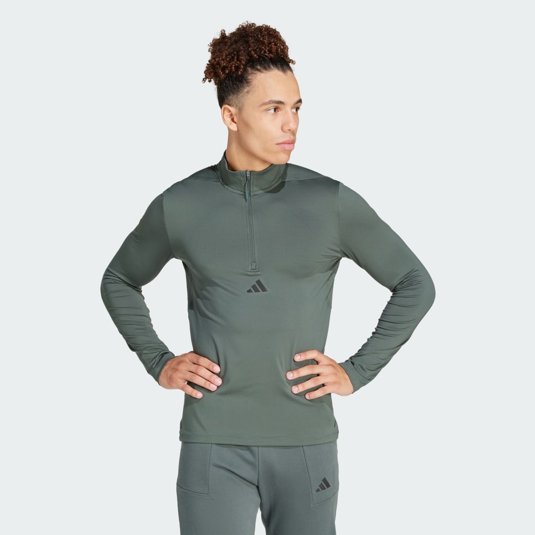 Sweatshirt adidas Performance Workout Quarter-Zip Track Top Grøn | IS3802, 1