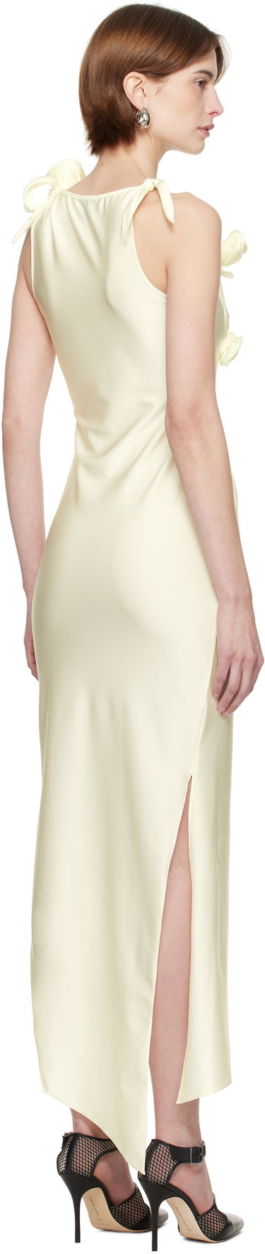 Kjole Coperni Coperni Asymmetric Flower Gown Maxi Dress Gul | COPR44F5001, 2