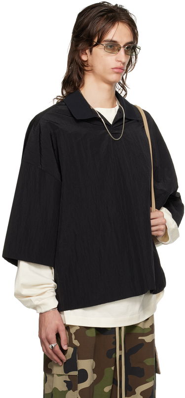 Polo skjorte Fear of God ESSENTIALS Logo Patch Polo Sort | 186BT244120F, 1