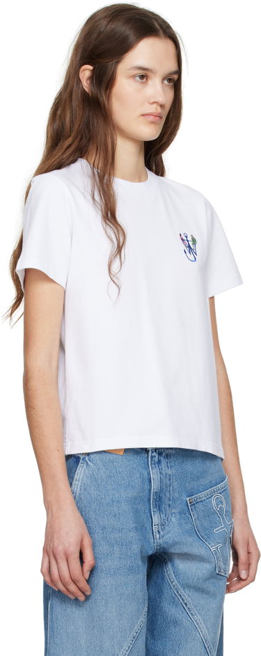 T-shirt JW Anderson JW Anderson Anchor Embroidery T-Shirt Hvid | JT0269-PG1510, 1