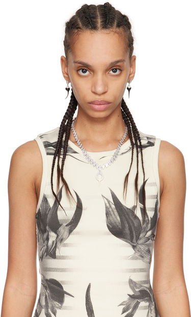 Halskæde Ottolinger Ottolinger Diamond Dip Necklace with Marquise Shaped Links and Pearl Pendant Metalisk | 125901525E01, 1