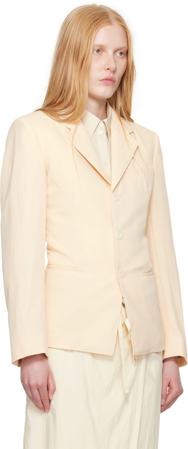 Jakke LEMAIRE Lemaire Single-Breasted Fitted Blazer Beige | JA1071 LF1362, 1