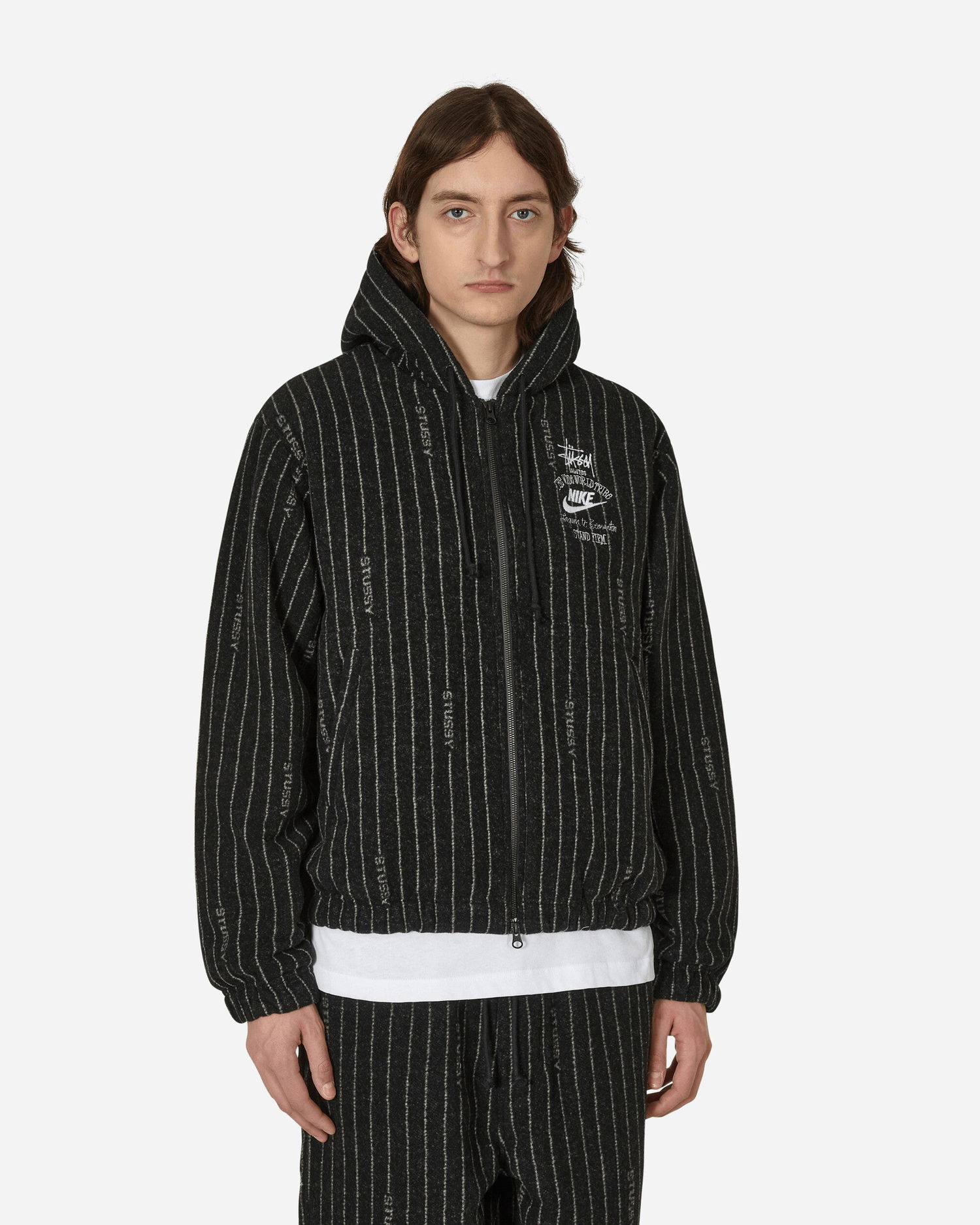 Jakke Nike Stüssy x Stripe Wool Jacket Sort | DR4023-010, 0
