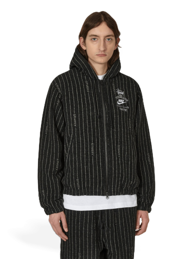 Jakke Nike Stüssy x Stripe Wool Jacket Sort | DR4023-010