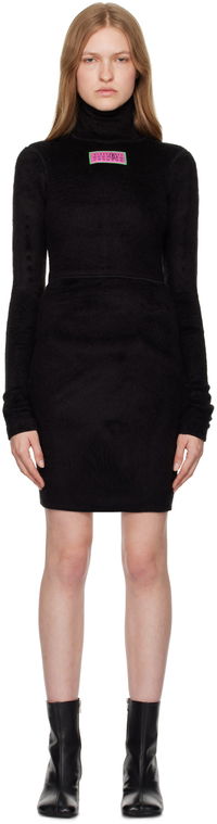 Furry Jersey Mini Dress