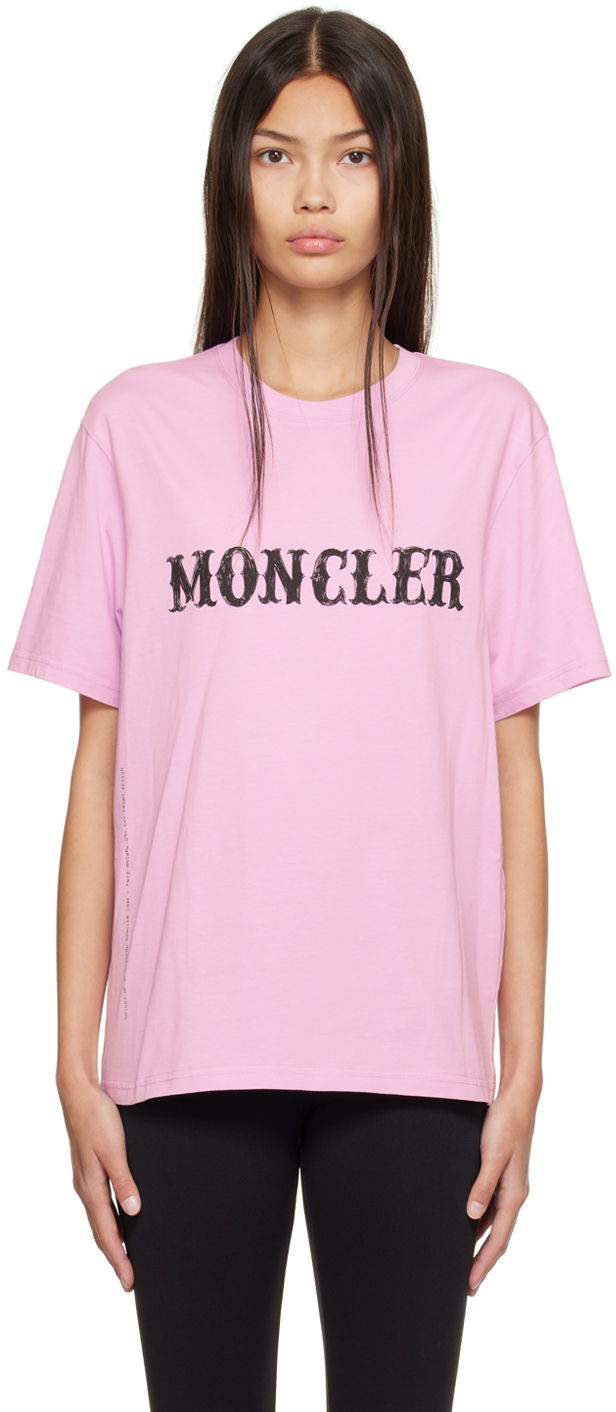 T-shirt Moncler x Genius 7 x FRGMT Hiroshi Fujiwara Printed T-Shirt Lyserød | H209U8C00001M2350, 0