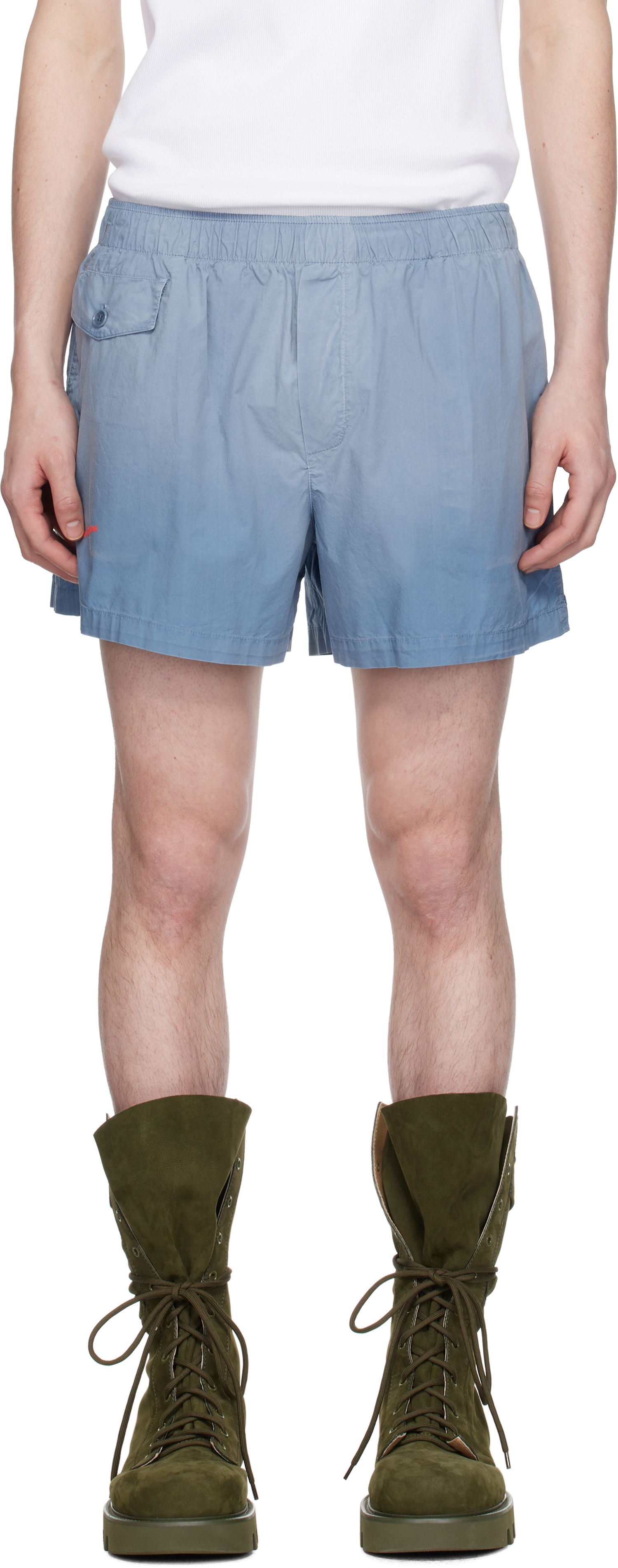 Shorts JW Anderson JW Anderson Logo Print Shorts Blå | SR0121-PG1764, 0