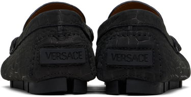 Sneakers og sko Versace Embossed Leather Driver Loafers Sort | 1013960_1A12292, 1