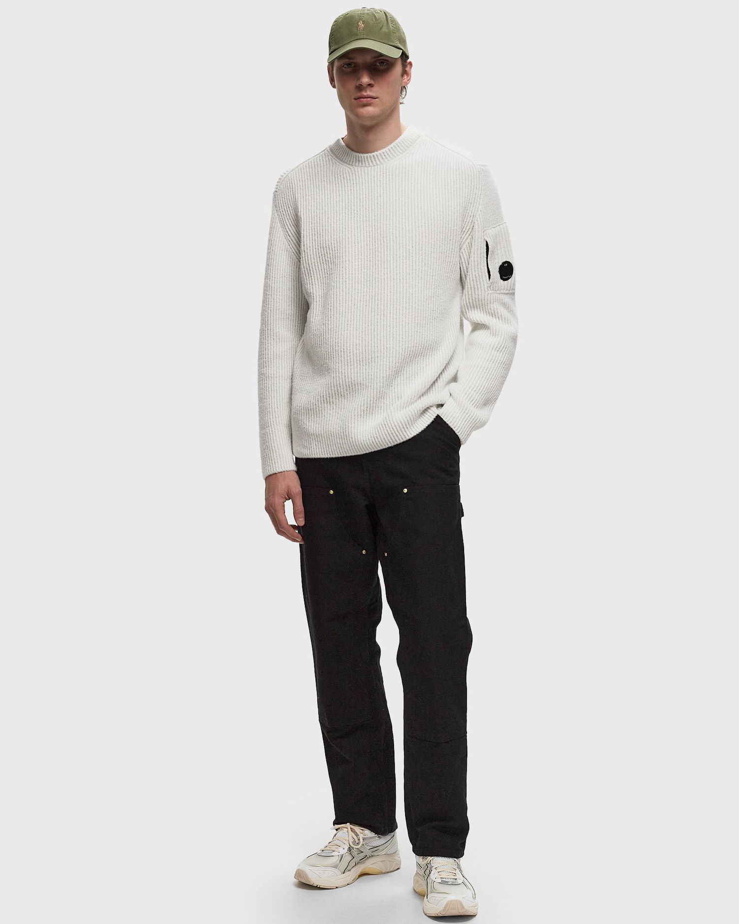 Sweater C.P. Company Fleece Knit Crewneck Pullover Hvid | 17CMKN212A006170A-M12, 1