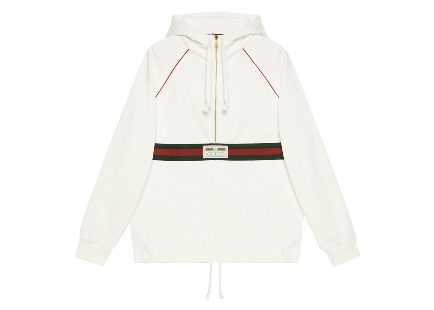 Vindjakke Gucci Label Cotton Canvas Windbreaker Jacket White Hvid | 594861 XDAX3 9061, 0