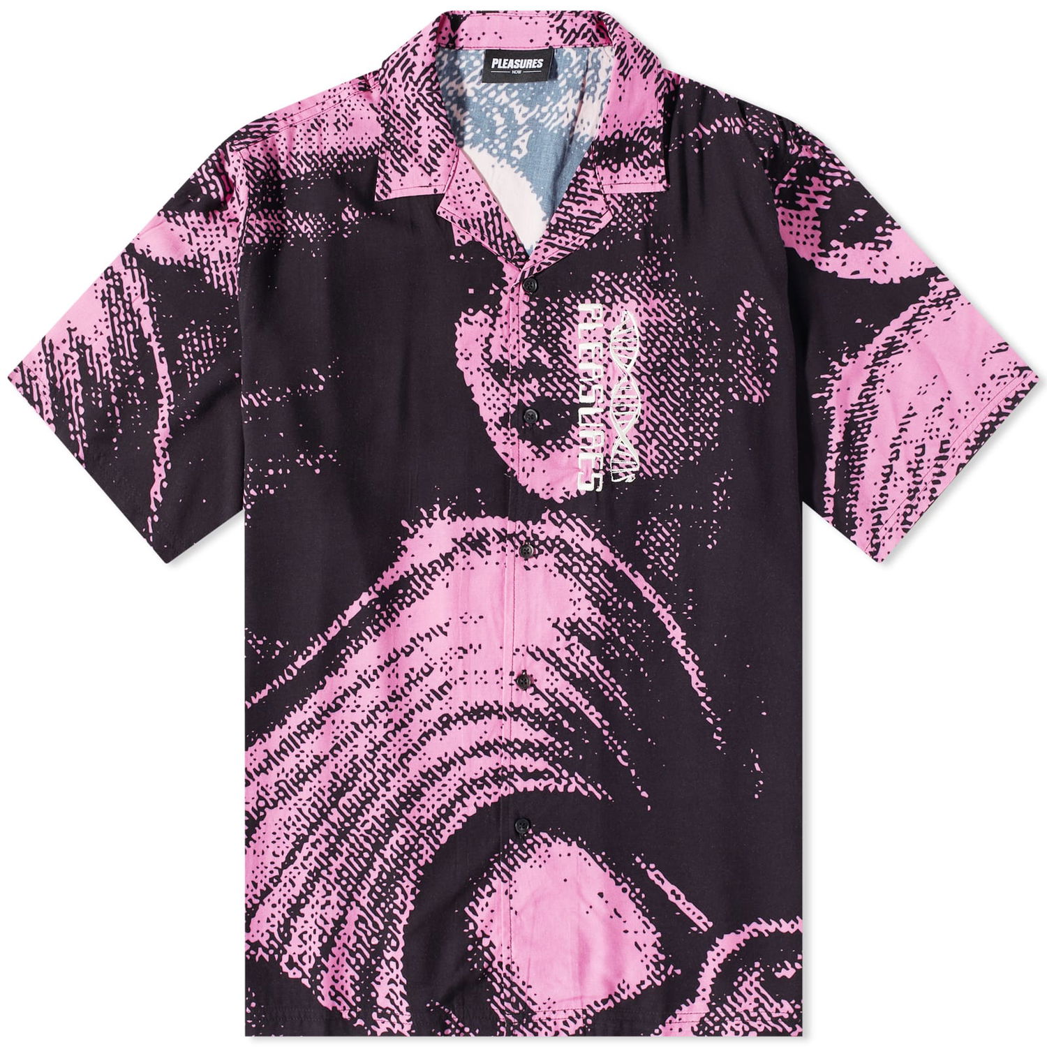 Skjorte Pleasures Femme Camp Collar Button Down Shirt Black/Pink Lyserød | P23SP018-BLK, 0