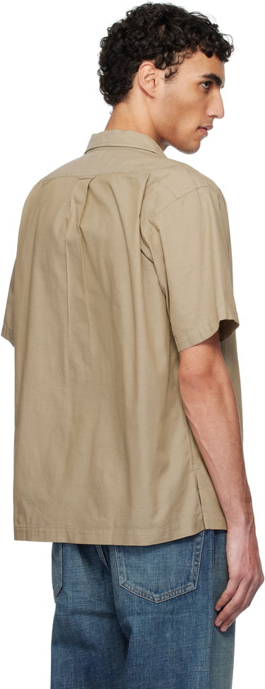 Skjorte NANAMICA Nanamica Open Collar Panama Short Sleeve Shirt Beige | S25SG119U, 2