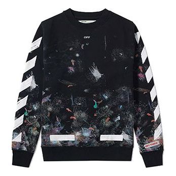 Sweater Off-White Galaxy Print Sweatshirt Sort | OMBA003F176190309901, 0