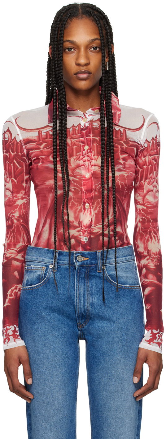 Skjorte Jean Paul Gaultier Gaultier 'The Diablo' Graphic Shirt Rød | 24/25-U-CH015-T546-0130