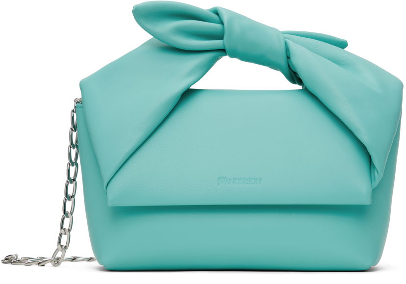 Skuldertaske JW Anderson JW Anderson Medium Bow Twister Top Handle Bag Turkis | HB0697-LA0355